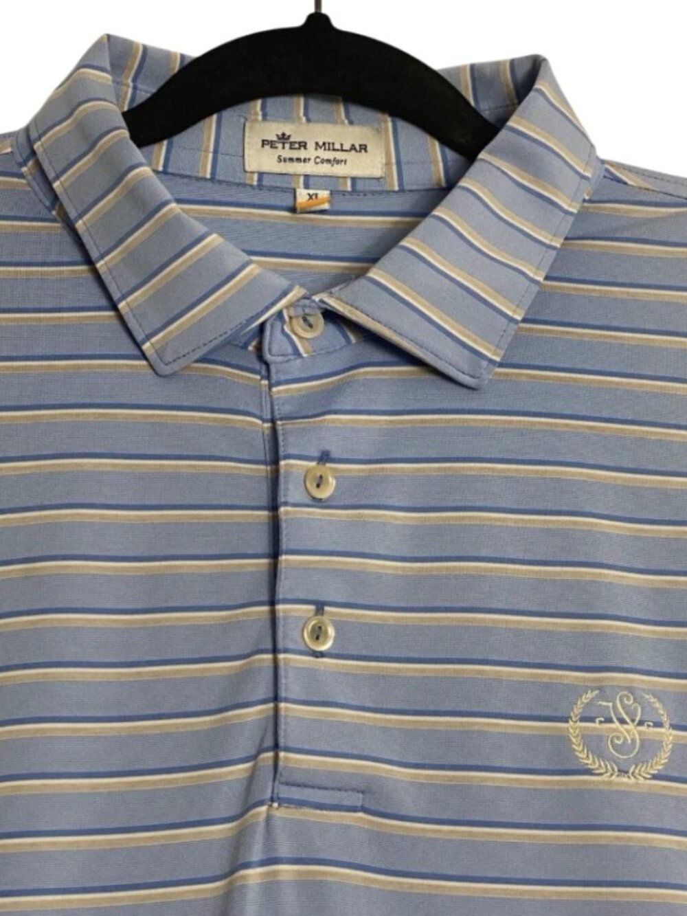 Peter Millar Summer Comfort Saucon Valley Country Club Blue Polo Golf Shirt XL